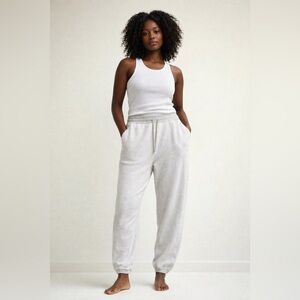 Allbirds Merino Wool Blend Sweatpant in White & Gray Size Large